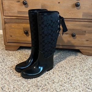 Womens size 7 coach Tristee Logo rain boot